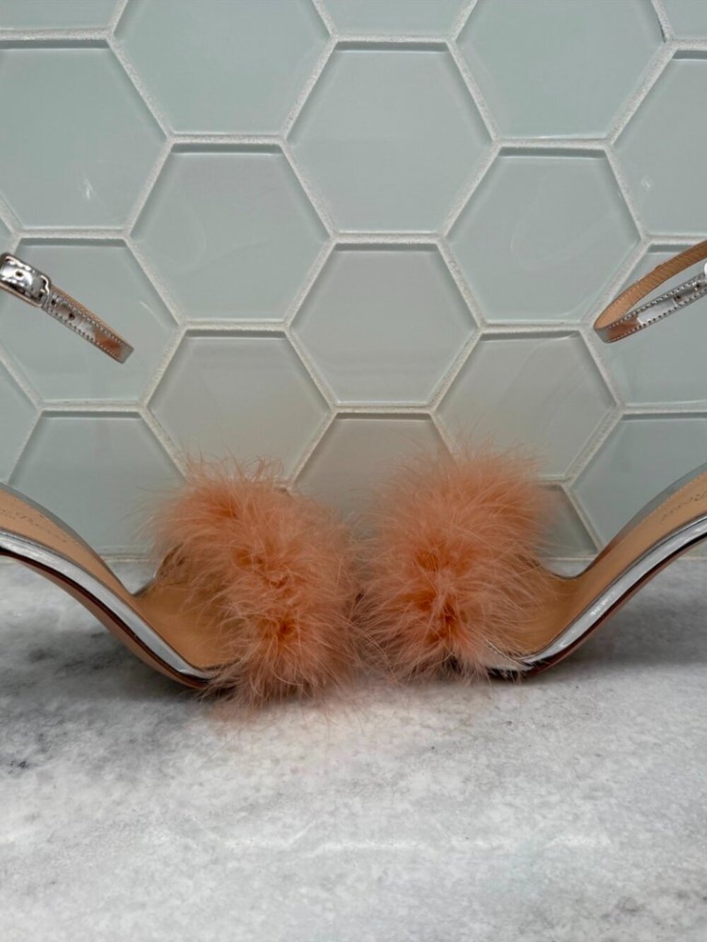 Gianvito Rossi - Marabou Metallic Feather Sandals - Picture 3 of 3